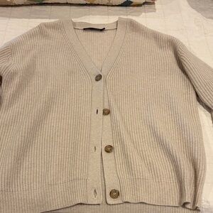 Jenni Kayne Cream Button-Up Cardigan